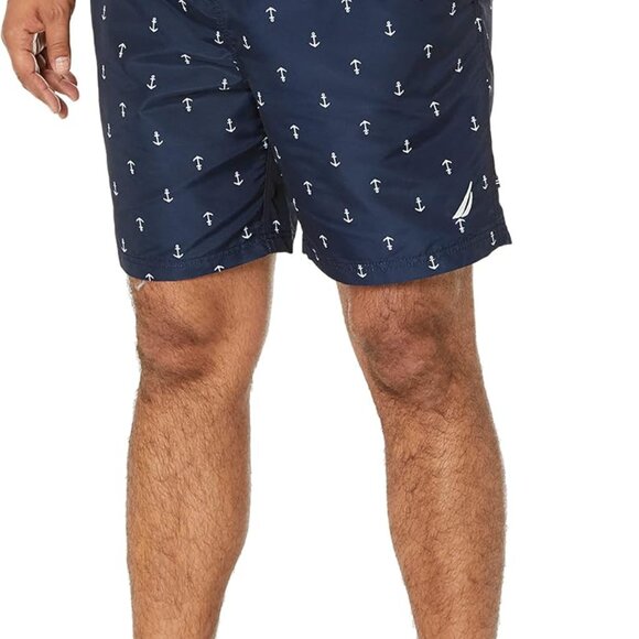 Men's Standard Quick Dry All Over Classic Anchor Print Swim Trunk - Picture 1 of 6